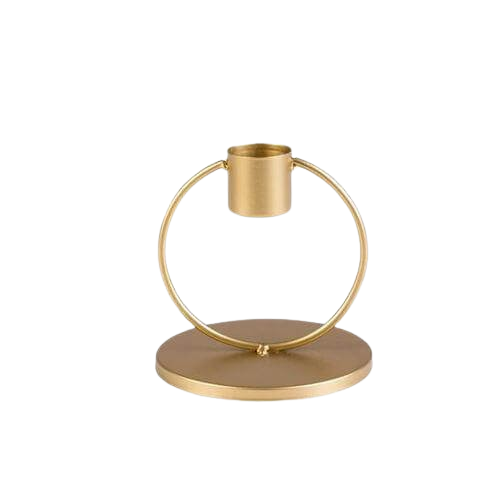 IRON GOLD TAPER CANDLE HOLDER